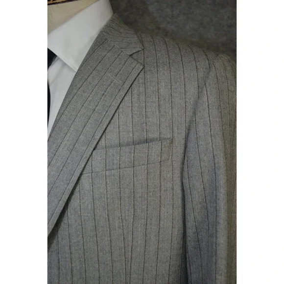 ROBERT TALBOTT Mens 44R Blazer Sport Coat Casual Jacket‎ Gray Wool Pinstripe